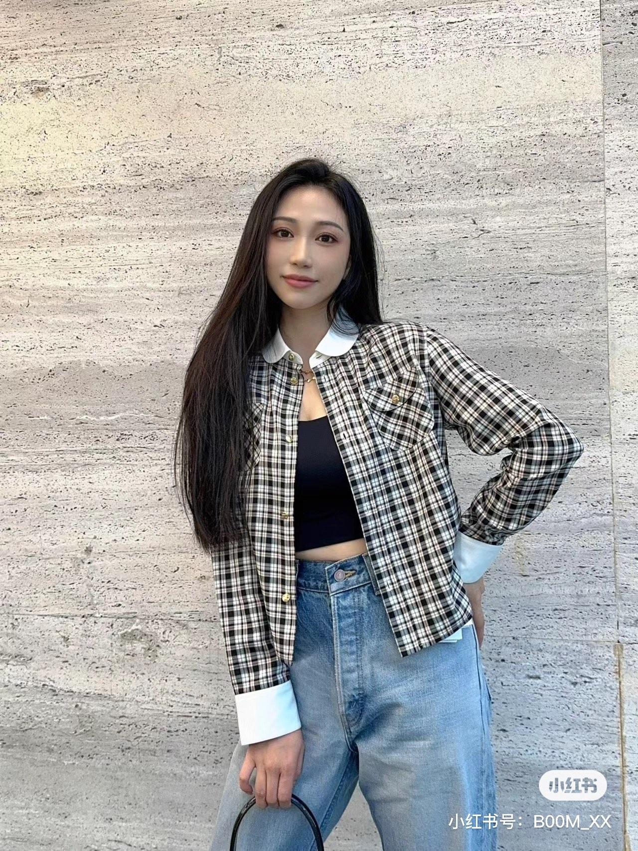 셀린느 체크 무늬 셔츠 (해외배송)