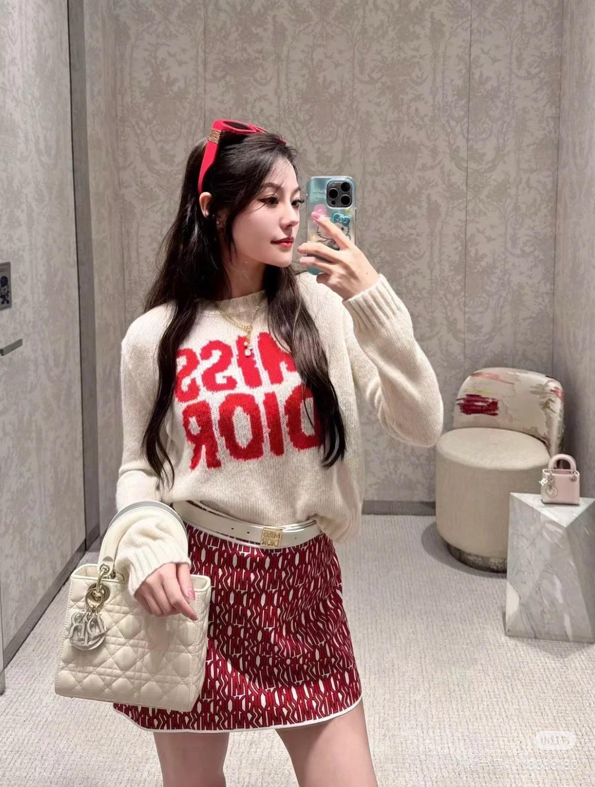 디올 모노그램 패턴의 캐시미어 스웨터 (해외배송)