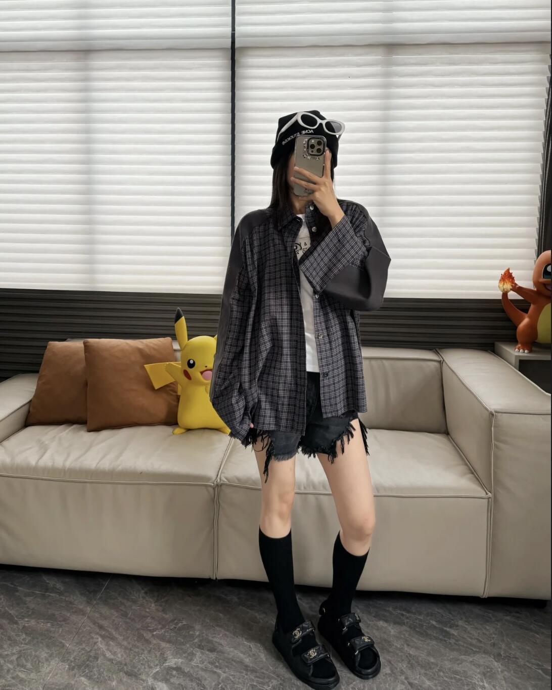 아크네스튜디오 패치워크 플레이드 긴소매 셔츠 (해외배송)