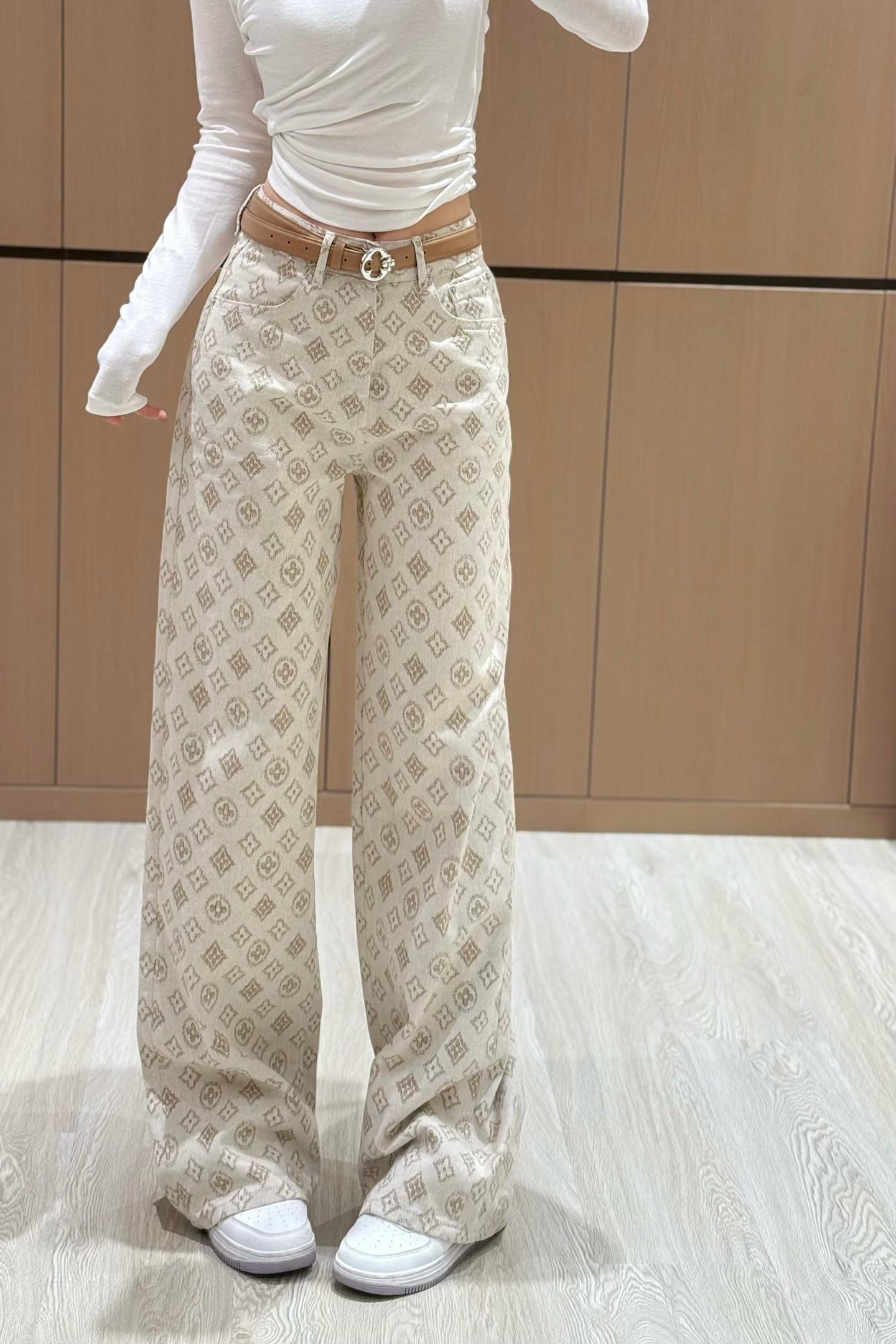 루이비통 올드 플라워 자카드 데님 스트레이트 팬츠 (해외배송)