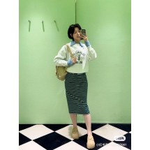 프라다 뉴 그린 스트라이프 스커트 (해외배송)