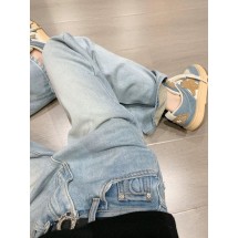 디올 엠보싱 문자 벨트 스트레이트 청바지 (해외배송)
