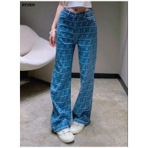 펜디 여성 FF 패턴 와이드 데님 팬츠 (국내배송)
