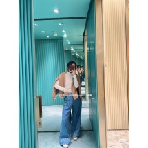 펜디 프린트 롤드 헴 데님 팬츠 (해외배송)