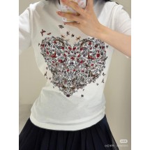 디올 CD 2025SS 하트 플라워 프린트 반팔 (정품급 해외배송)