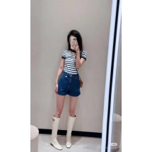 발렌티노 자수 스트라이프 티셔츠 (해외배송)