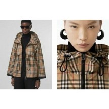 버버리 Burberry 로고 테이프 빈티지 체크 후드 재킷 (국내배송)