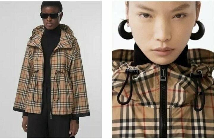 버버리 Burberry 로고 테이프 빈티지 체크 후드 재킷 (국내배송)