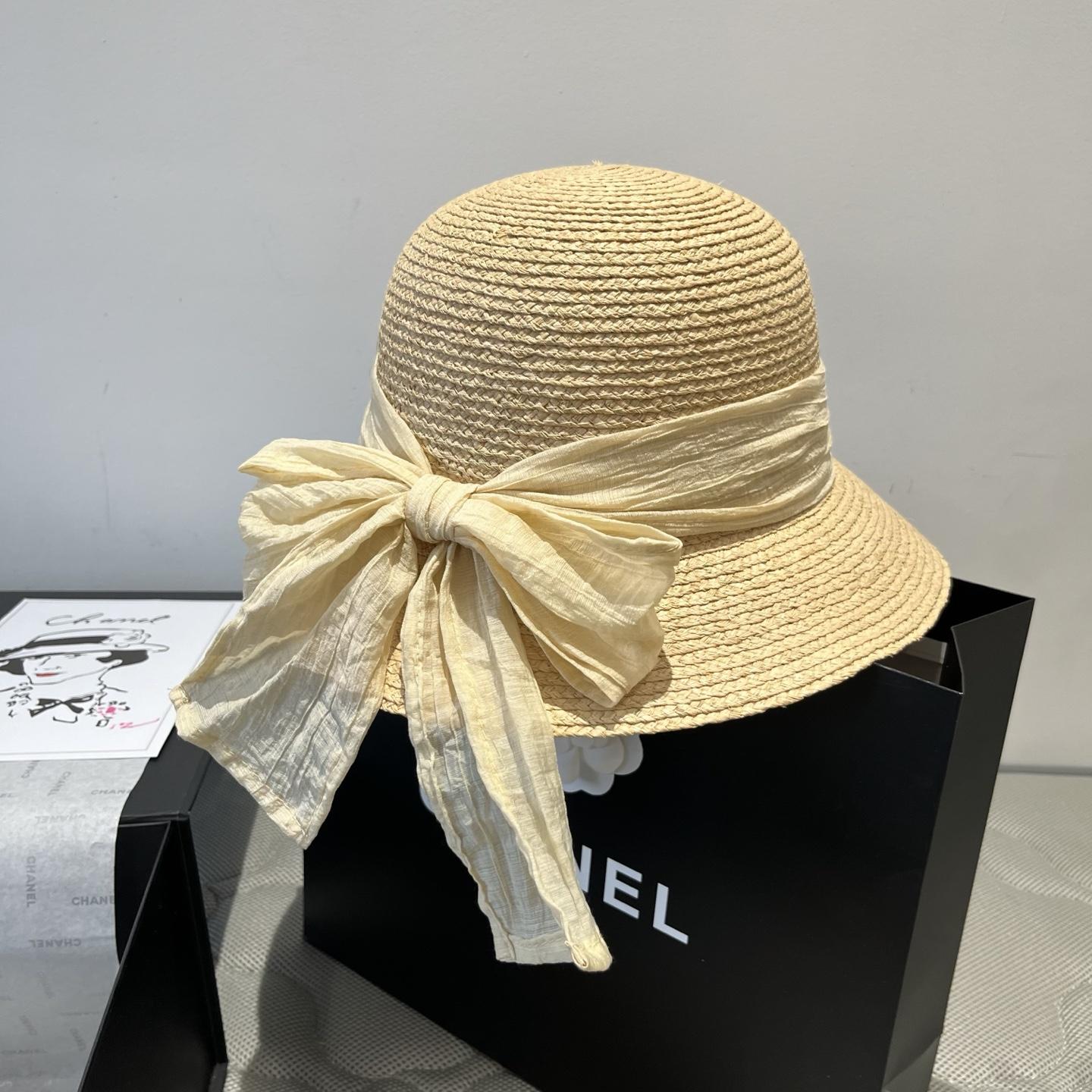 발렌티노 라피아 밀짚 분지 모자 (해외배송)
