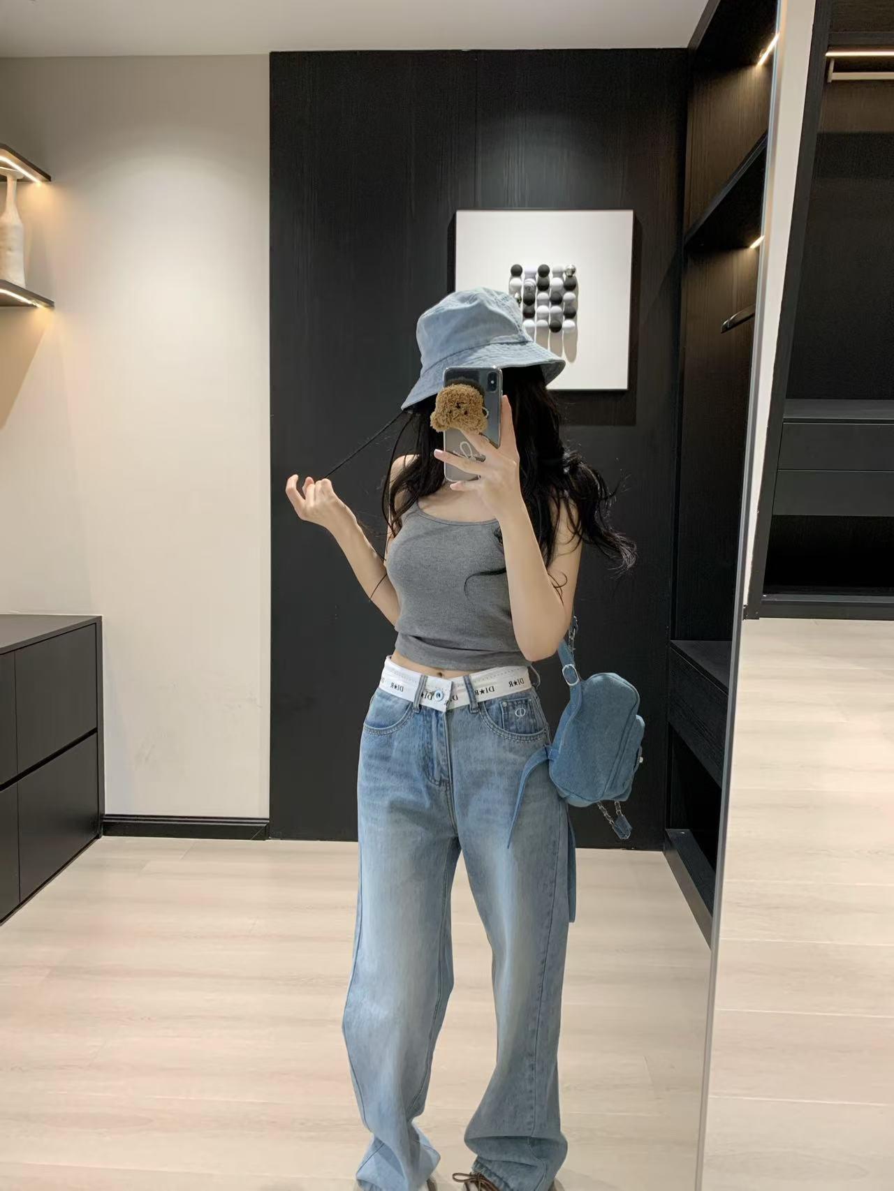 디올 데님 와이드 레그 스트레이트 팬츠 2컬러 (해외배송)