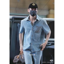 루이비통 초봄 신상 데님 포켓 자수 반팔 셔츠 (정품급 해외배송)