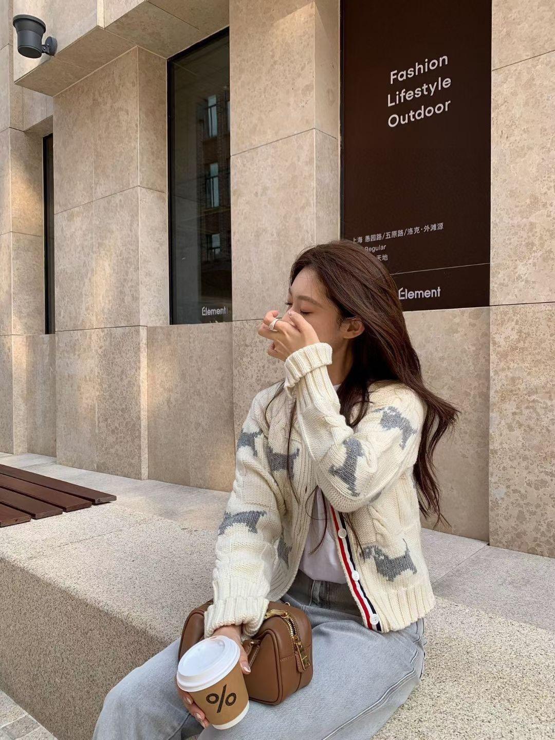 톰브라운 여성용 청키 니트 올오버 퍼피 가디건 (해외배송)