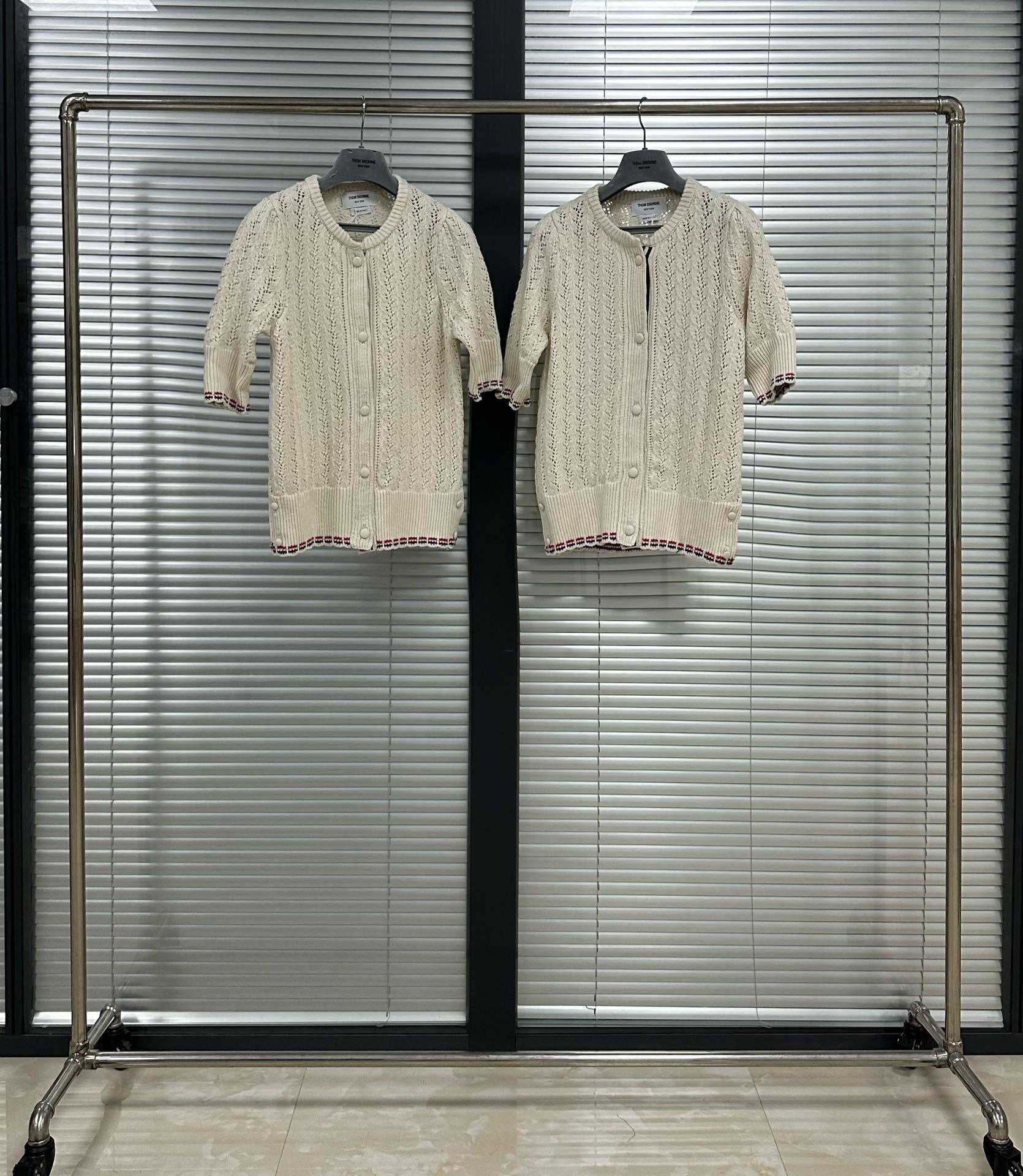 톰브라운 여성용 홀로우 반팔 가디건 (해외배송)