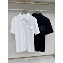 프라다 삼각형 로고 지퍼 포켓 폴로 셔츠 (해외배송)