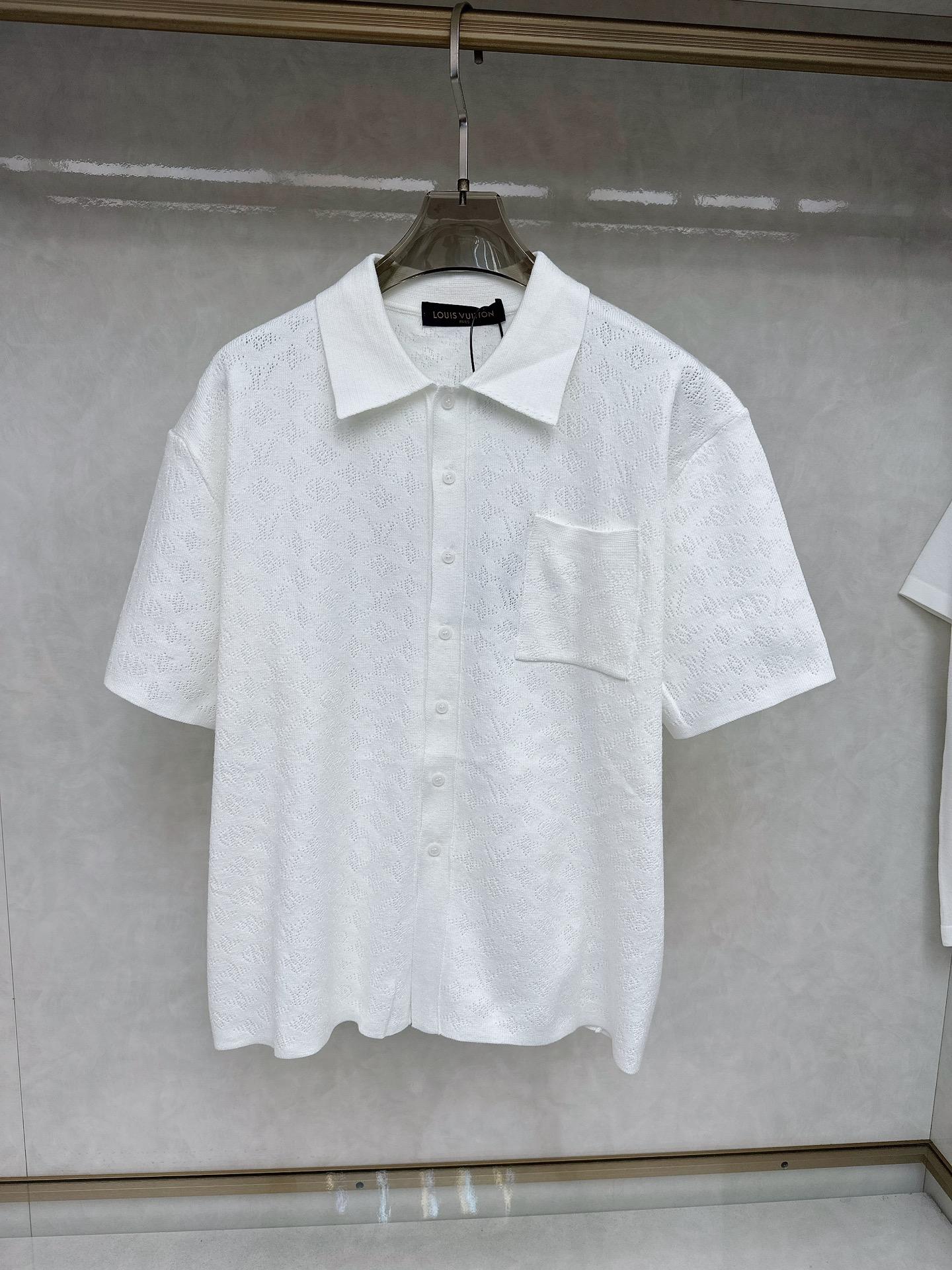 루이비통 홀로우 자카드 니트 폴로 반팔 티셔츠 (해외배송)