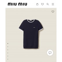 미우미우 니트 반팔 티셔츠 (해외배송)