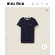 미우미우 니트 반팔 티셔츠 (해외배송)