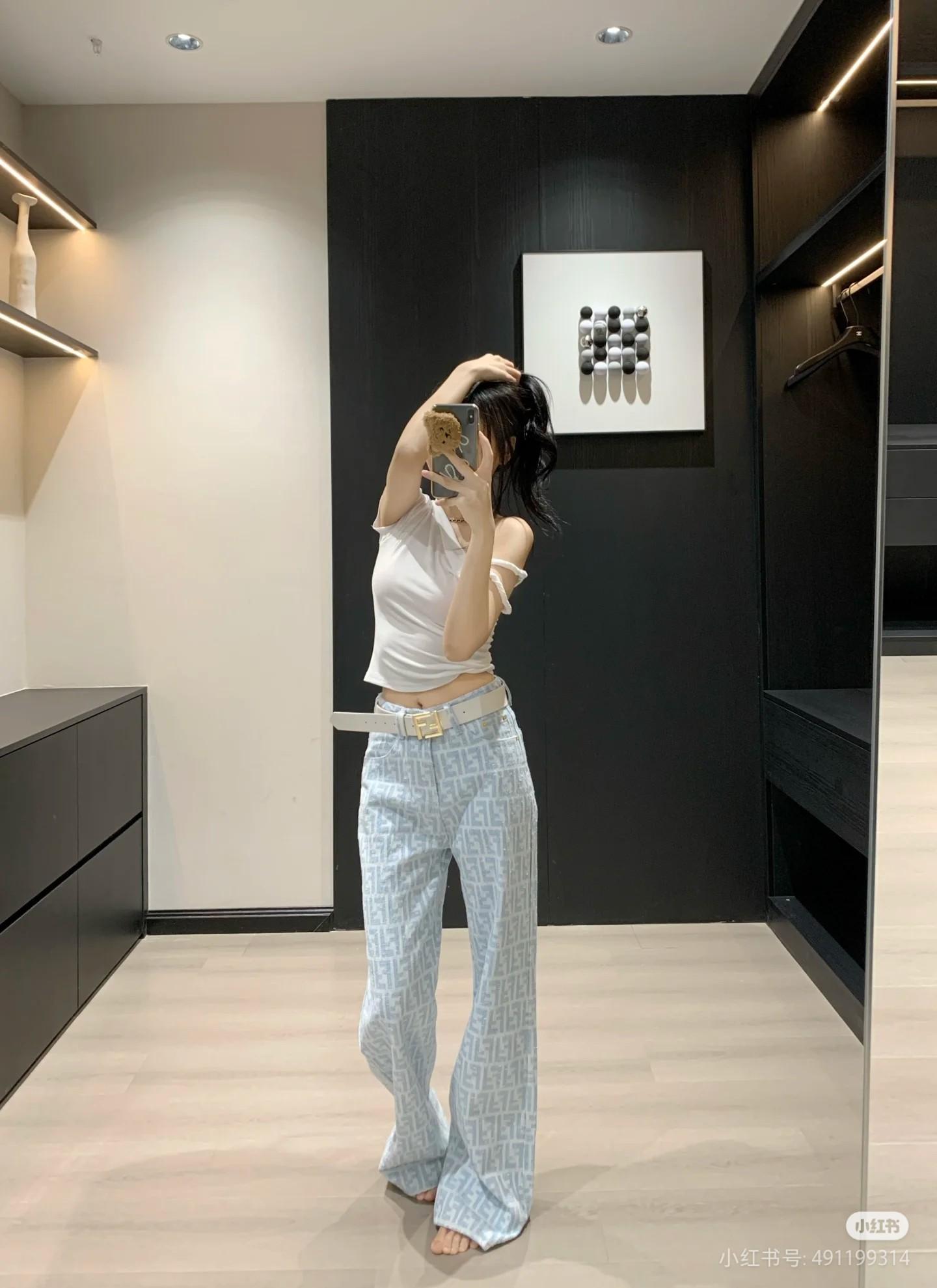펜디 더블 FF 자카드 풀 프린트 데님 팬츠 (해외배송)