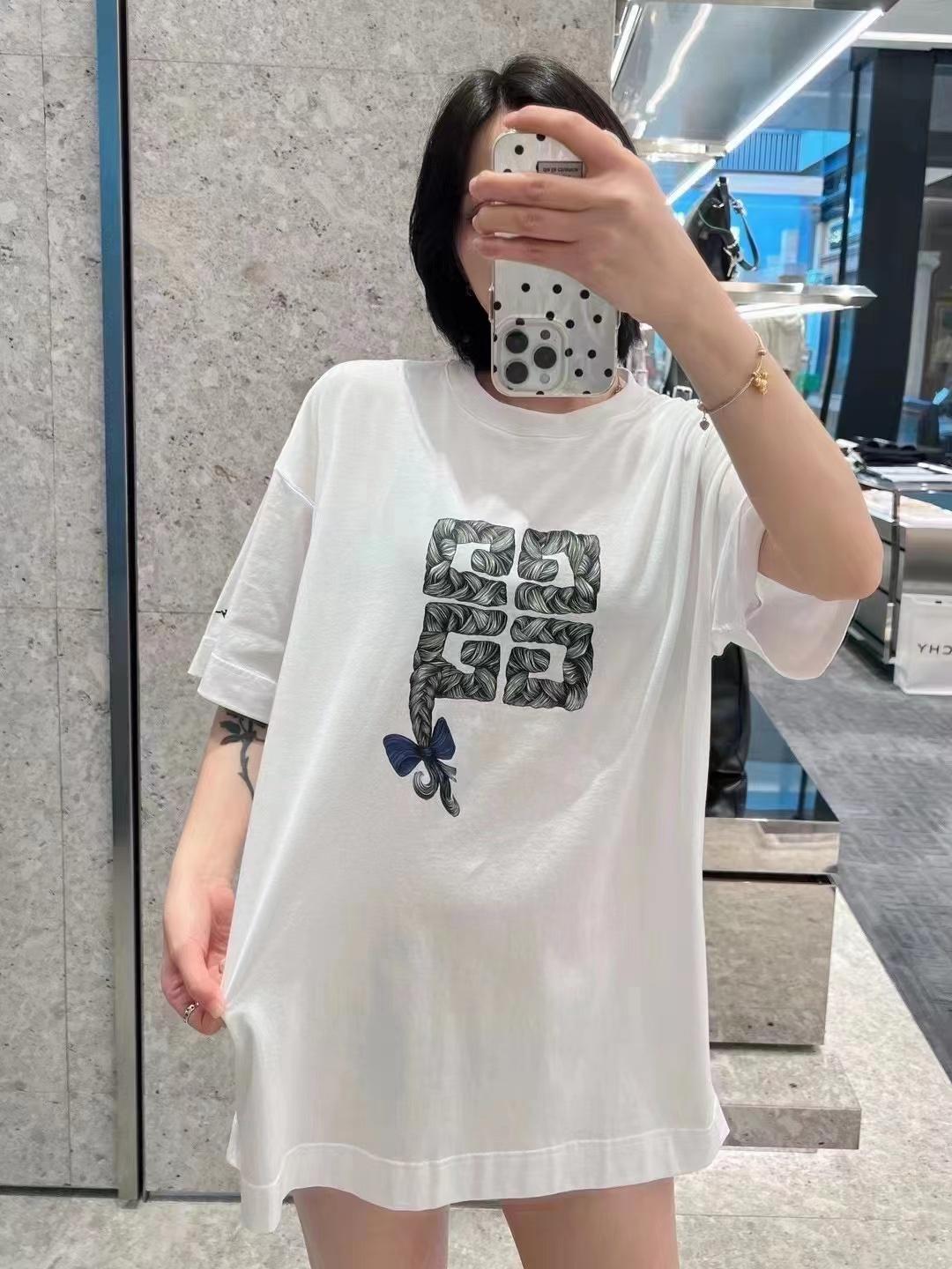 지방시 브레이디드 프린트 반팔 티셔츠 (해외배송)