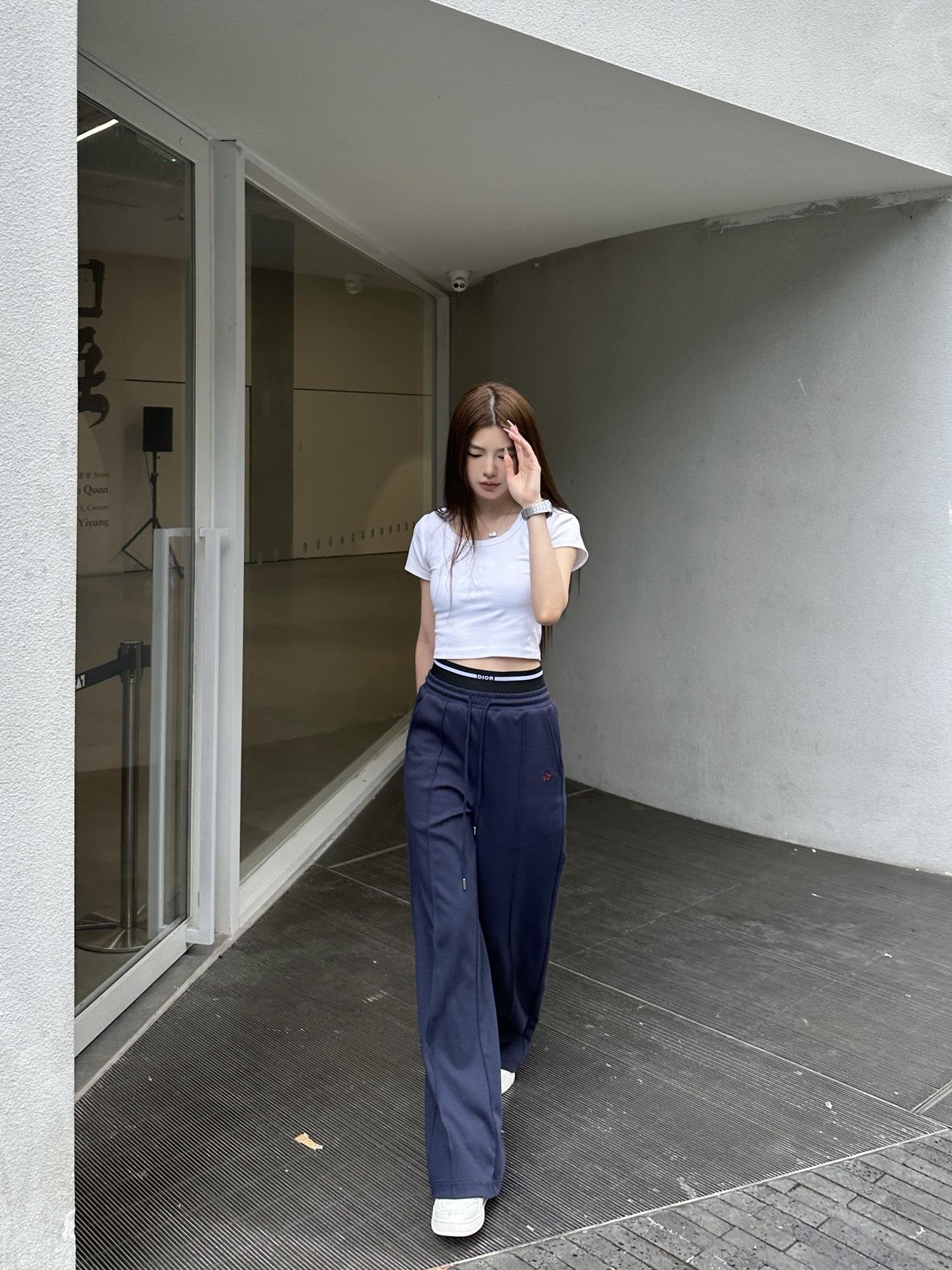 디올 허리 웨빙 캐주얼 팬츠 2컬러 (해외배송)