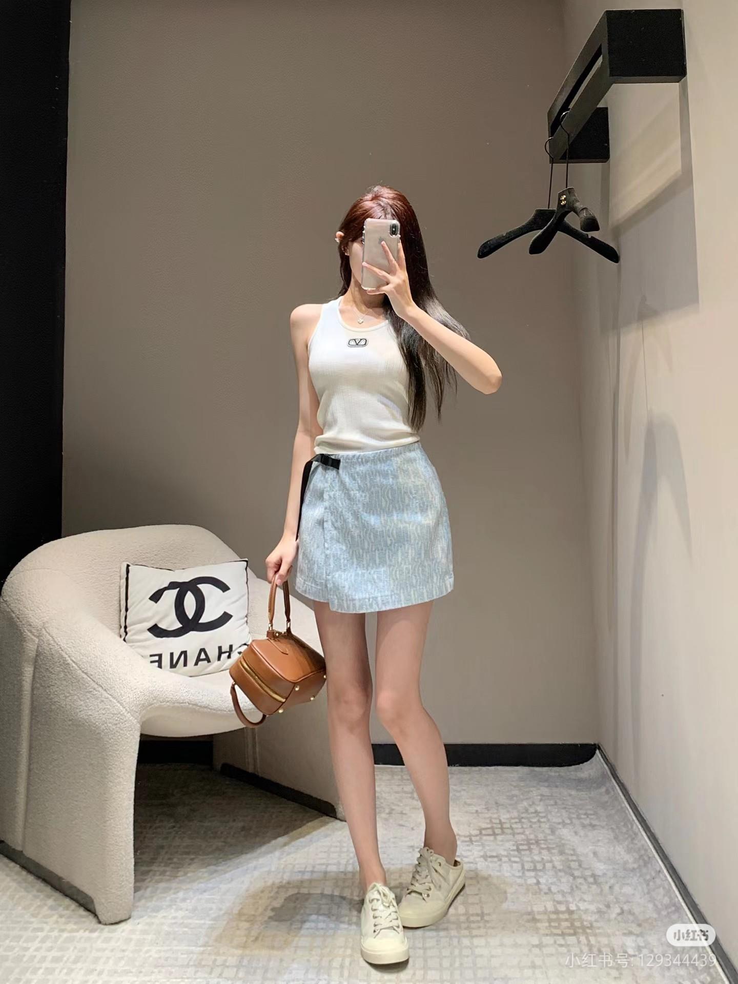디올 데님 반바지 스커트 (해외배송)