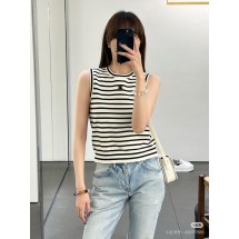 셀린느 자수 스트라이프 니트 조끼 (해외배송)