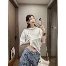 메종마르지엘라  25ss 프린트 로고 라운드넥 반팔 티셔츠 (해외배송)