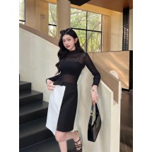 루이비통 블랙 앤 화이트 콘트라스트 스커트 (해외배송)