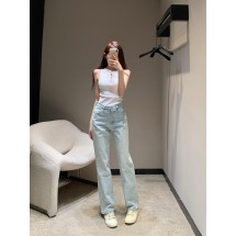 샤넬 진주 데님 스트레이트 팬츠 (해외배송)