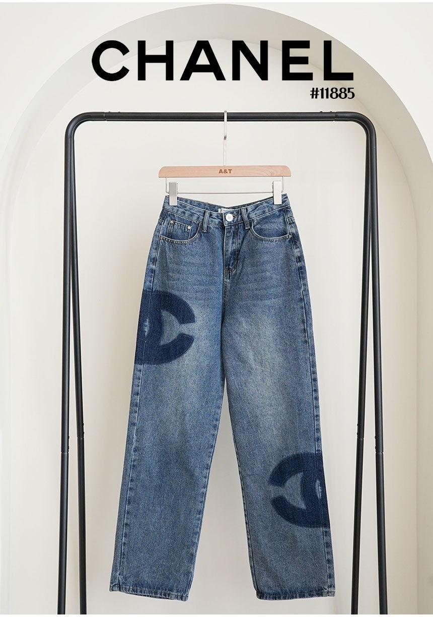 샤넬 빈티지 CC 와이드 데님 팬츠 (국내배송)