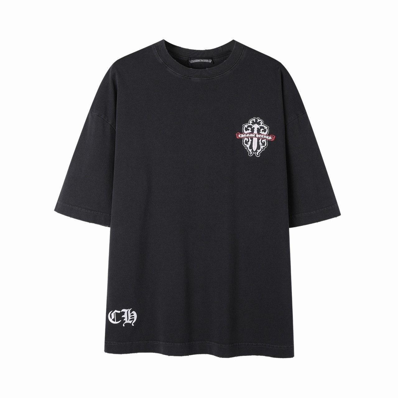 크롬하츠 발포 로고 빈티지 라운드 티셔츠 (국내배송)