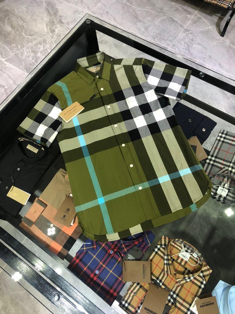 버버리 남성용 체크무늬 셔츠 (해외배송)