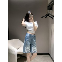 로에베 프린트 로우 엣지 데님 반바지 (해외배송)