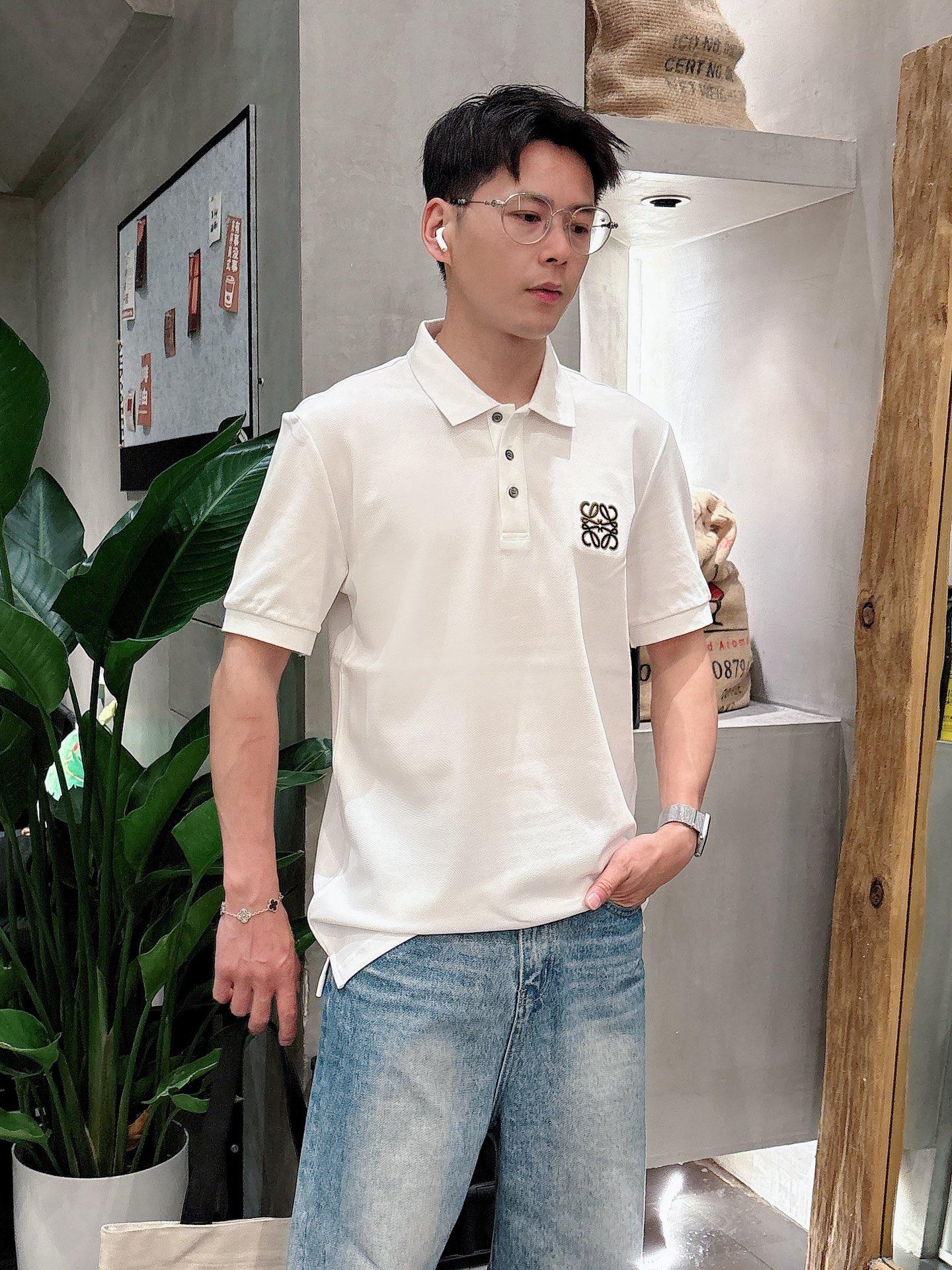 로에베 남성용 라펠 폴로 셔츠 (해외배송)