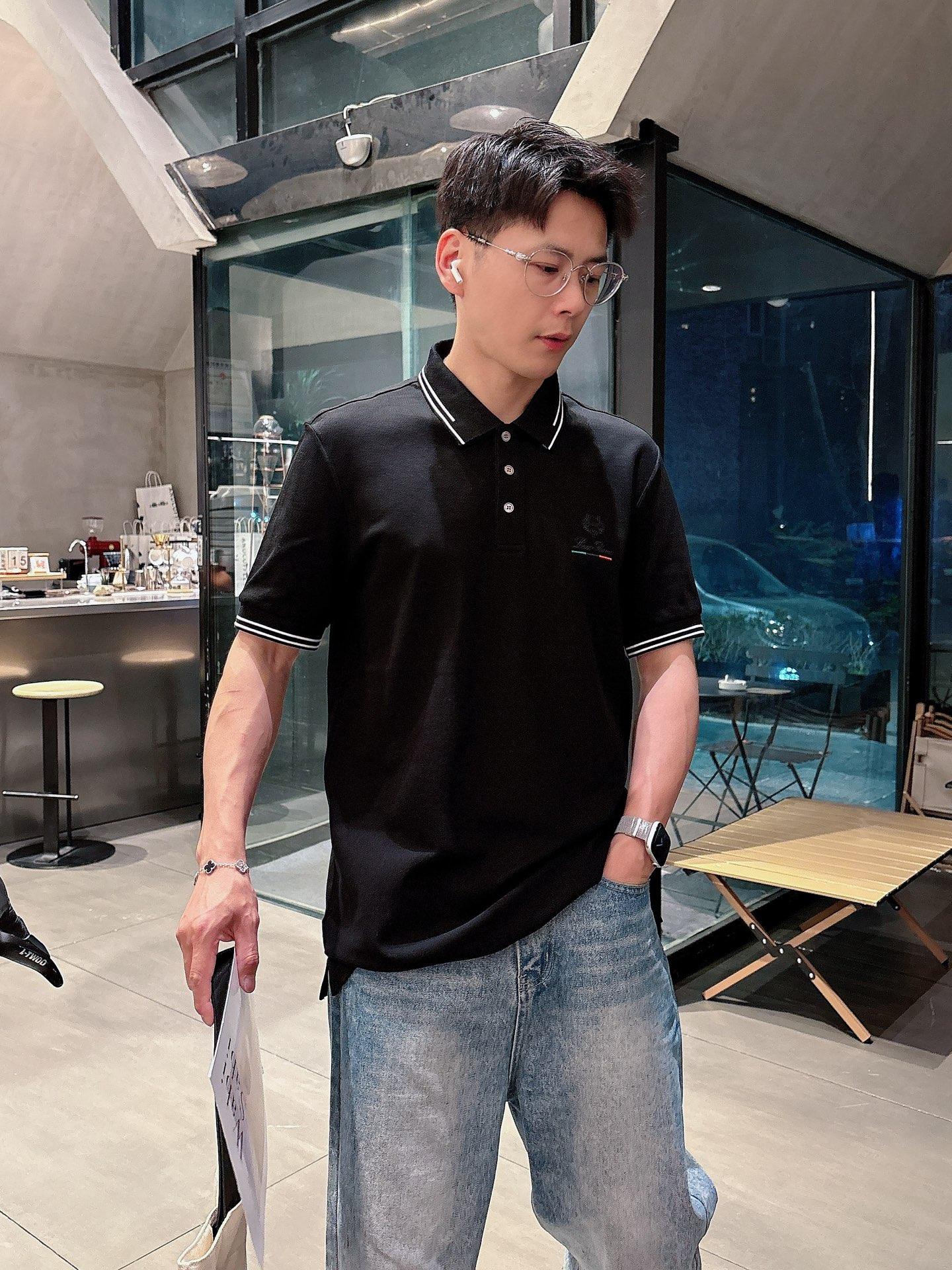 로로피아나 남성용 라펠 폴로 셔츠 (해외배송)