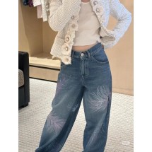 샤넬 25S 깃털 잎 라인스톤 청바지 (정품급 해외배송)
