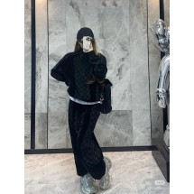 루이비통 2025SS 플록 블랙 체커보드 팬츠 (정품급 해외배송)
