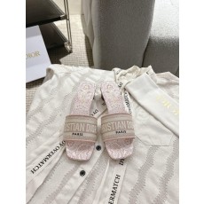 디올 모노그램 자수 가죽 미드힐 슬리퍼 (해외배송)