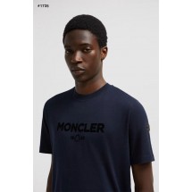 몽클레어 이니셜 로고 레더 패치 반팔 티셔츠 (국내배송)