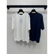 루이비통 쇼트 슬리브드 코튼 크루넥 니트 웨어 (국내배송)