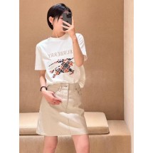버버리 플레드 워호스 라운드넥 반팔 티셔츠 (해외배송)