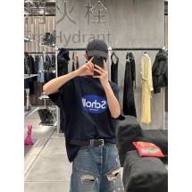 발렌시아가 파리 패밀리 리프레싱 프린트 라운드넥 반팔 티셔츠 (해외배송)