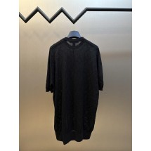 루이비통 홀로우 플라워 니들 자카드 울 반팔 티셔츠 (해외배송)