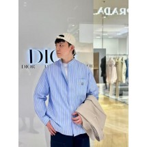 디올 공동 브랜드 자수 스트라이프 셔츠 (해외배송)