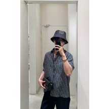 펜디 FENDI 블루 오픈 스티치 FF 셔츠 반팔 셔츠 (해외배송)