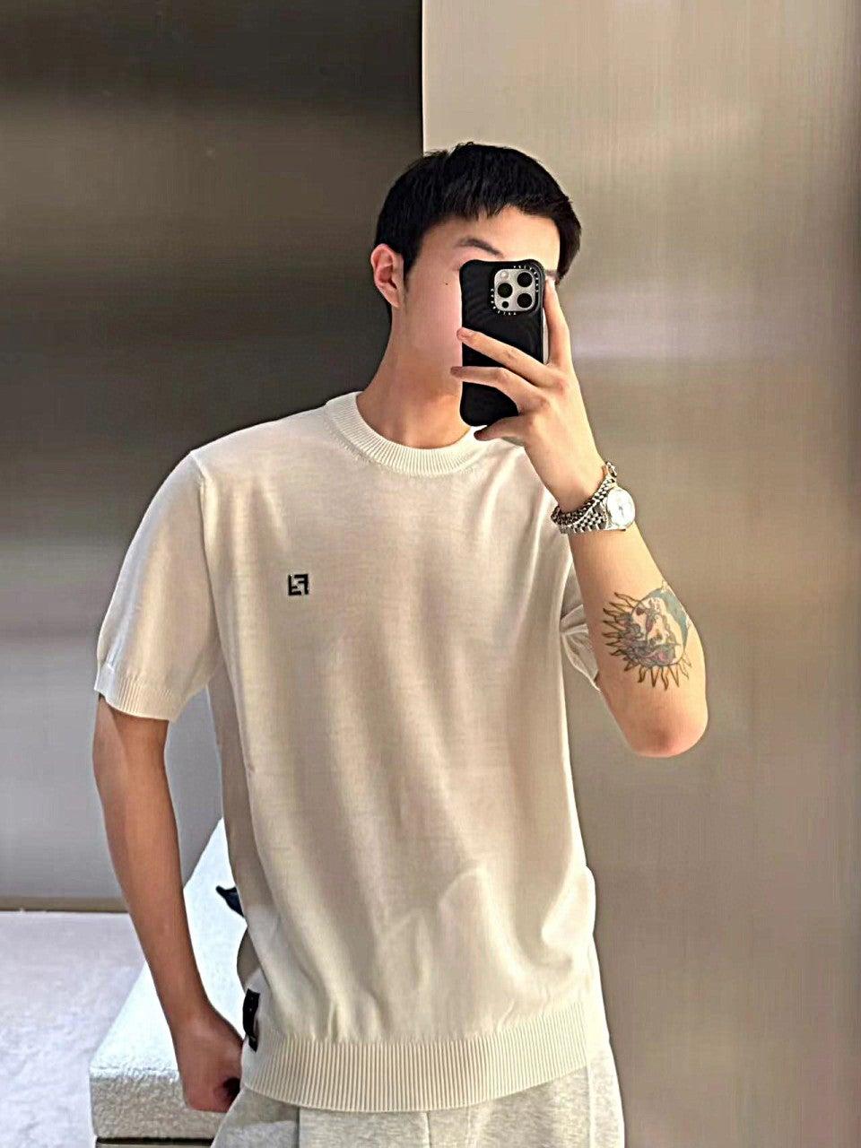 펜디 하드웨어 더블 F 로고 울 반팔 티셔츠 (해외배송)