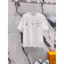 오프화이트 신상 드로잉 레터링로고 시그니처 라운드티셔츠 (국내배송)