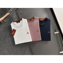 로로피아나 레터링 엠보로고 실크라운드 티셔츠 (국내배송)