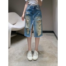 메종마르지엘라 봄/여름 MM6 찢어진 디스트레스드 슬릿 스커트 (해외배송)