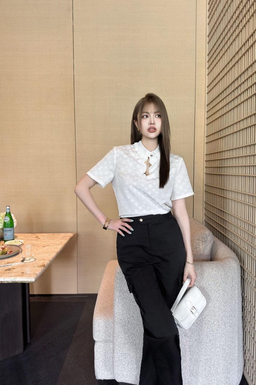 루이비통 메탈 자카드 반팔 탑 (해외배송)